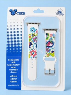 Disney White Floral Graphic Apple Watch wrist Band 42mm 44mm 45mm series 1-8
